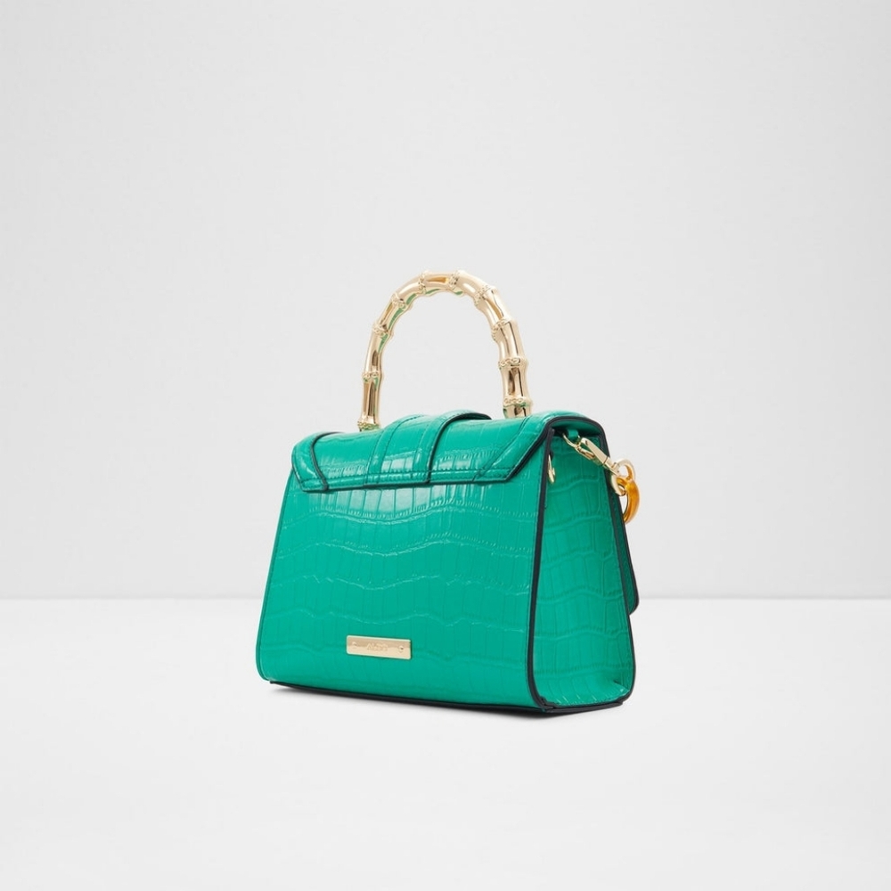 Aldo Dark Green Aubray Top Handle Bag with Gold Chain - Picture 4 of 6
